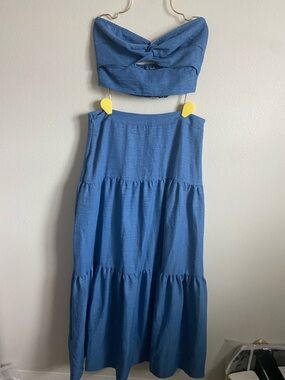 SHEIN Crop Top and Skirt Set - L